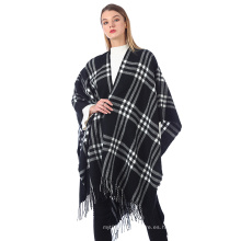 Gran tamaño de las mujeres de invierno de punto de cachemira Poncho Capes Chal Cardigans Suéter Abrigo